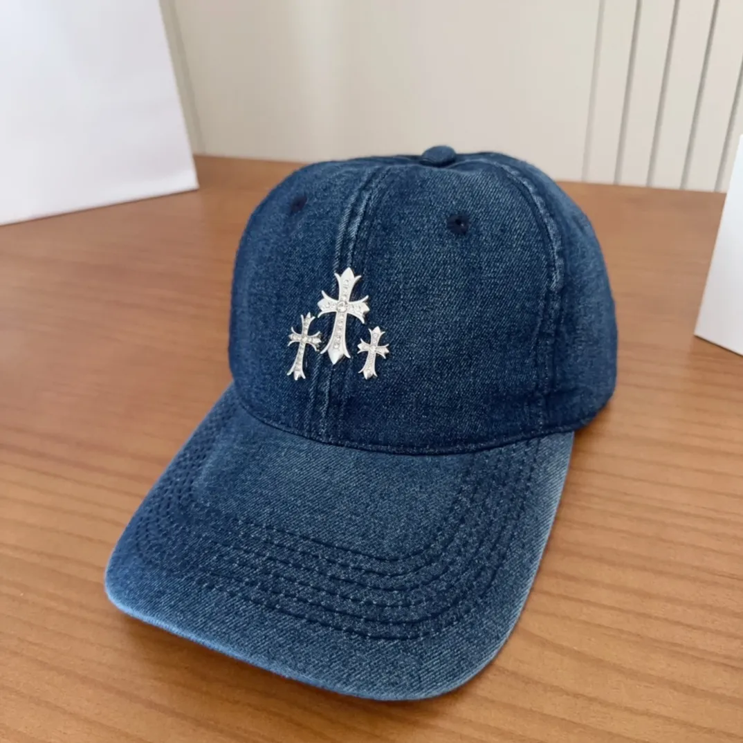💰60 Chrome Hearts 💓Early spring Korean style fashion retro distressed hole hat wear design versatile baseball cap peaked cap